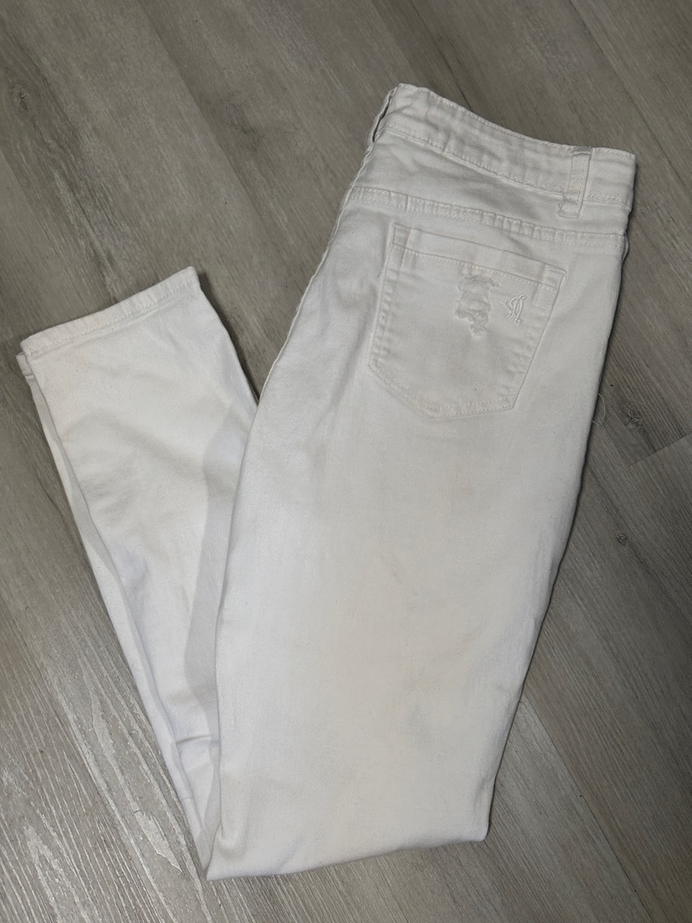 VIP White Distressed Stretch Skinny Jeans 13/14